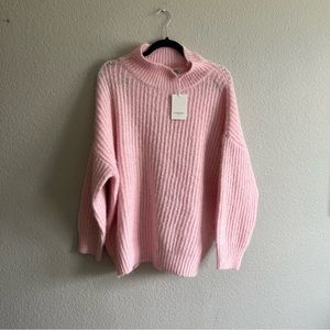 NWT BABY PINK FRNCH OVERSIZED SWEATER